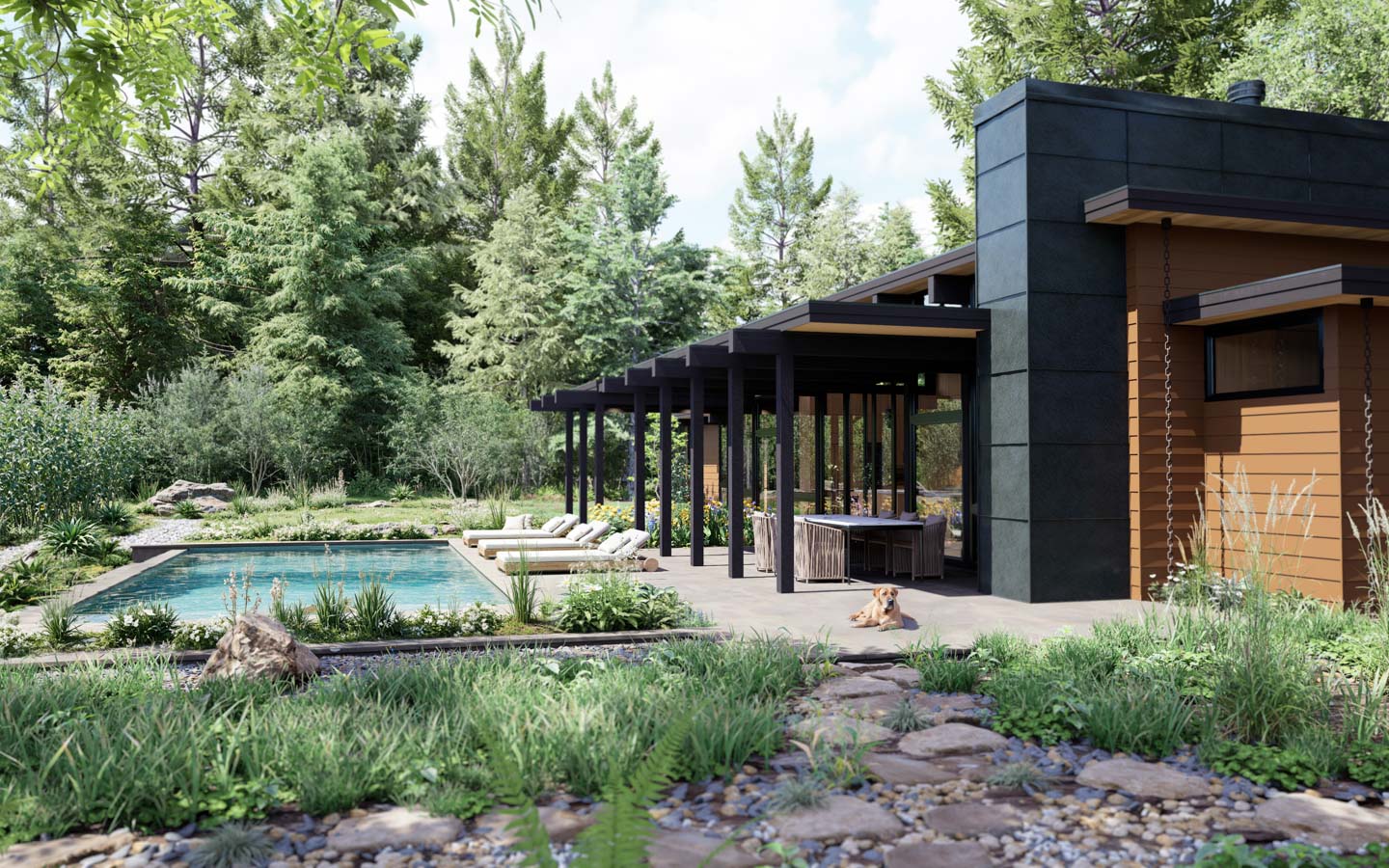 passive solar lake house design